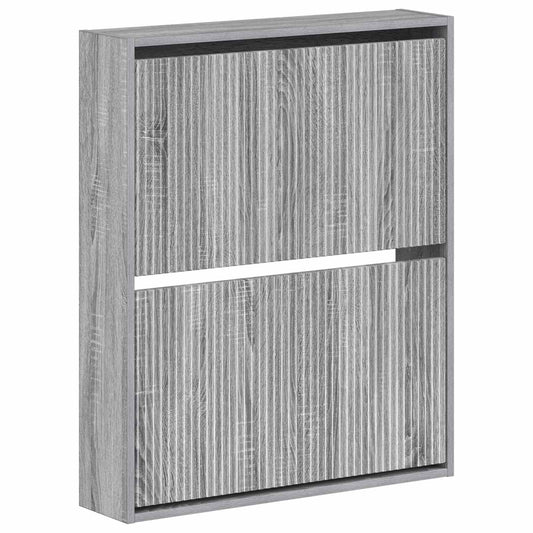vidaXL Τοίχου Ντουλάπα Παπουτσιών ARNHEM 71 x 17 x 86 εκ. Γκρι Sonoma