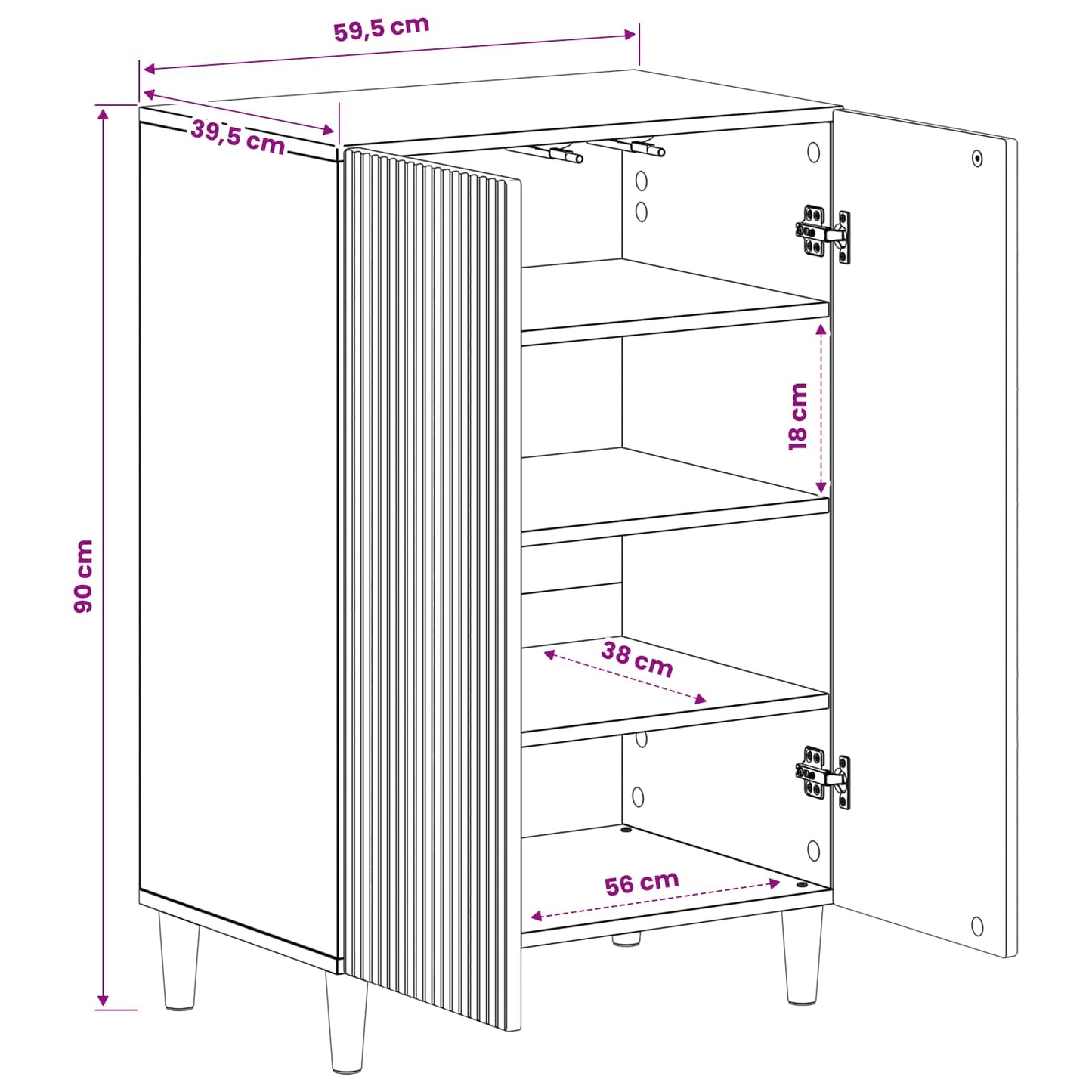vidaXL Ντουλάπα Παπουτσιών ARNHEM 59,5 x 39,5 x 90 εκ. Παλαιωμένο ξύλο