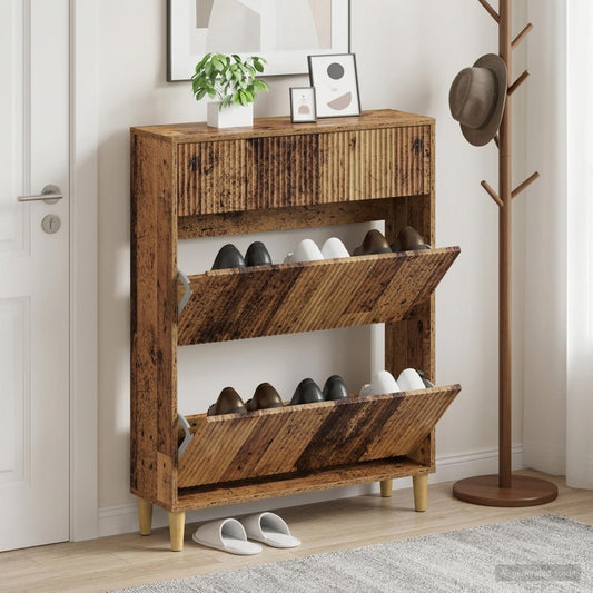 vidaXL Ντουλάπα Παπουτσιών ARNHEM 78 x 24 x 103 εκ. Επεξεργασμένο Ξύλο