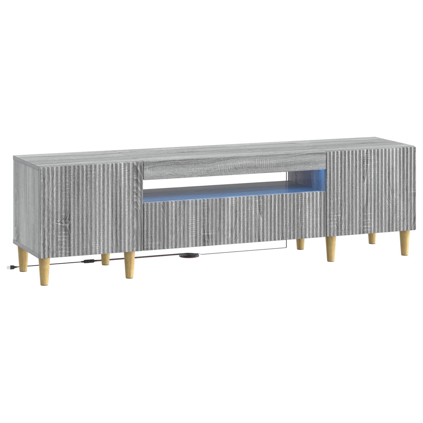 vidaXL Ντουλάπα LED Τηλεόρασης Γκρι Sonoma Επεξεργασμένο Ξύλο