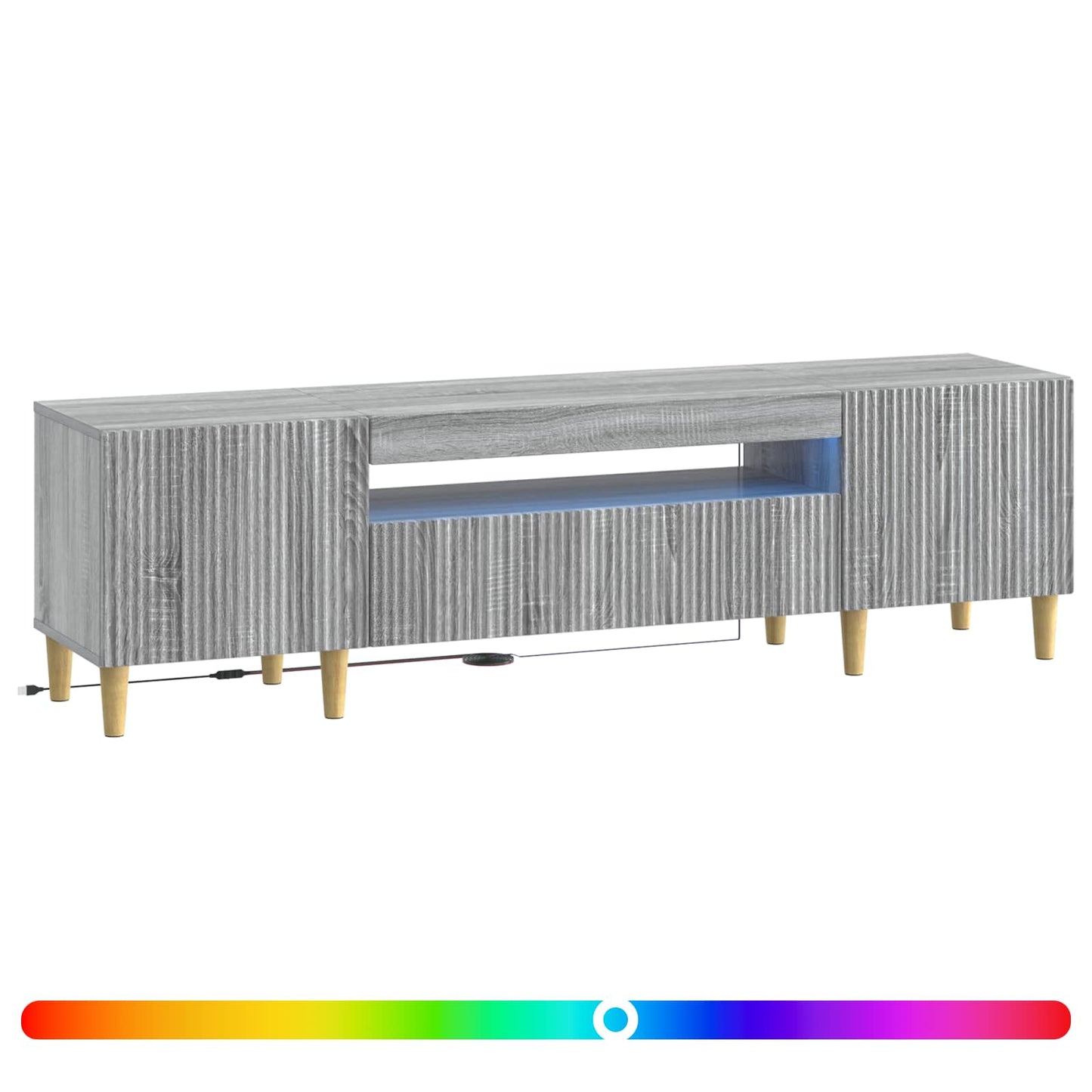 vidaXL Ντουλάπα LED Τηλεόρασης Γκρι Sonoma Επεξεργασμένο Ξύλο