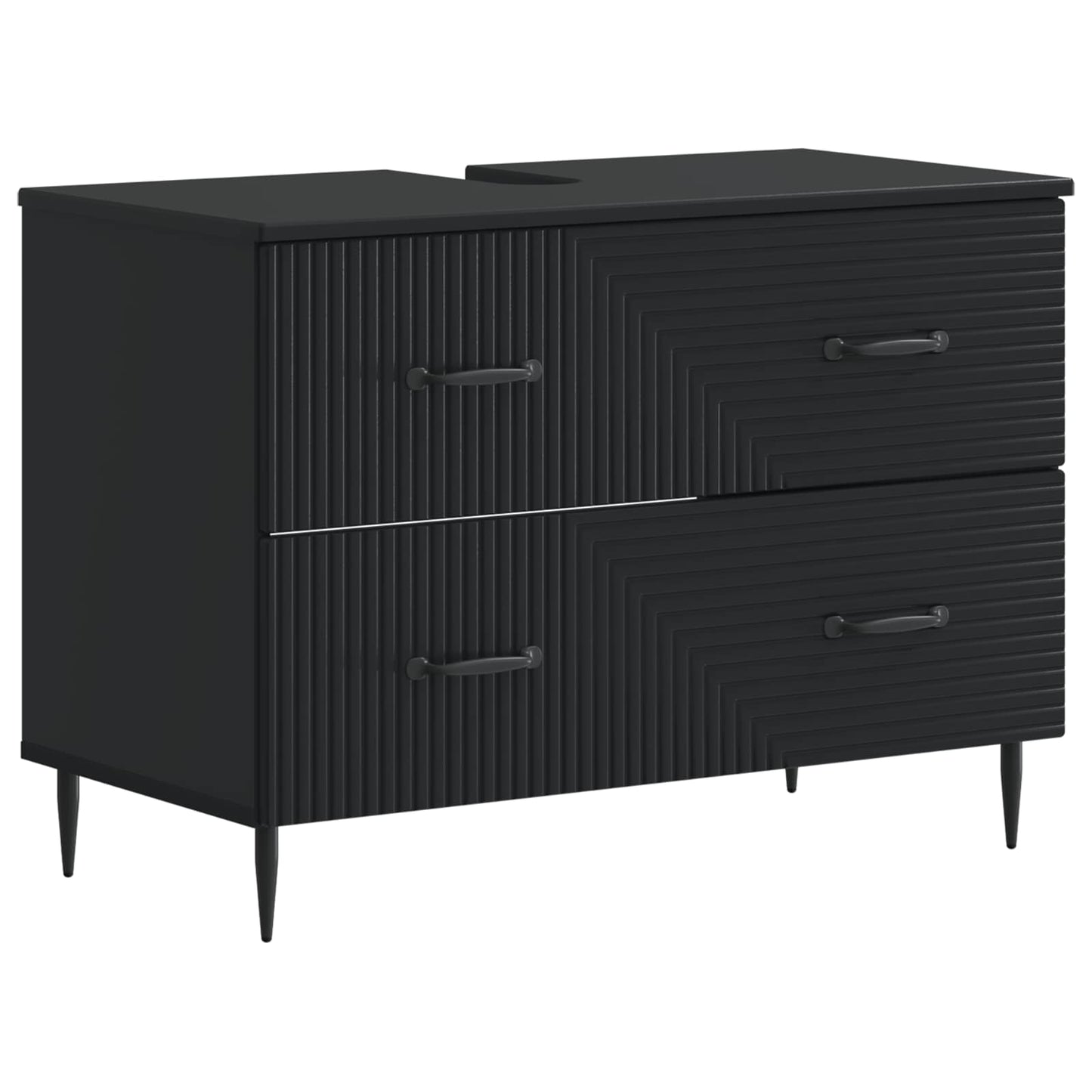 vidaXL Ντουλάπα Νιπτήρα Mπάνιου HAARLEM Μαύρο 82 x 41 x 58,5 εκ