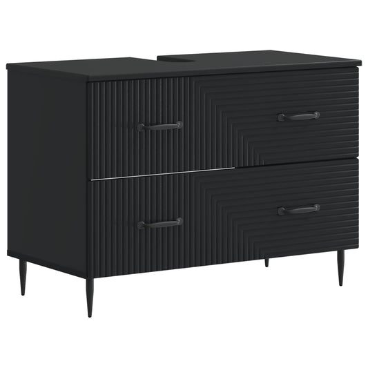 vidaXL Ντουλάπα Νιπτήρα Mπάνιου HAARLEM Μαύρο 82 x 41 x 58,5 εκ