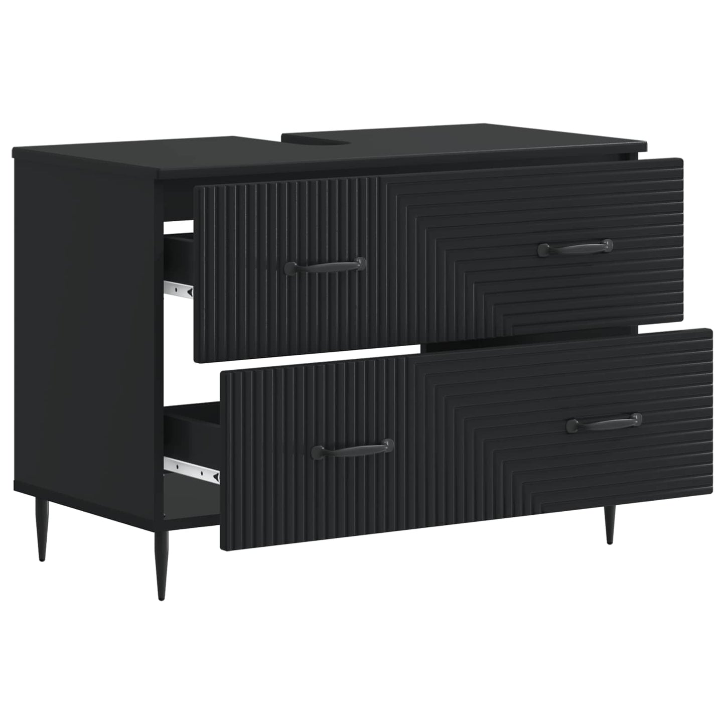 vidaXL Ντουλάπα Νιπτήρα Mπάνιου HAARLEM Μαύρο 82 x 41 x 58,5 εκ