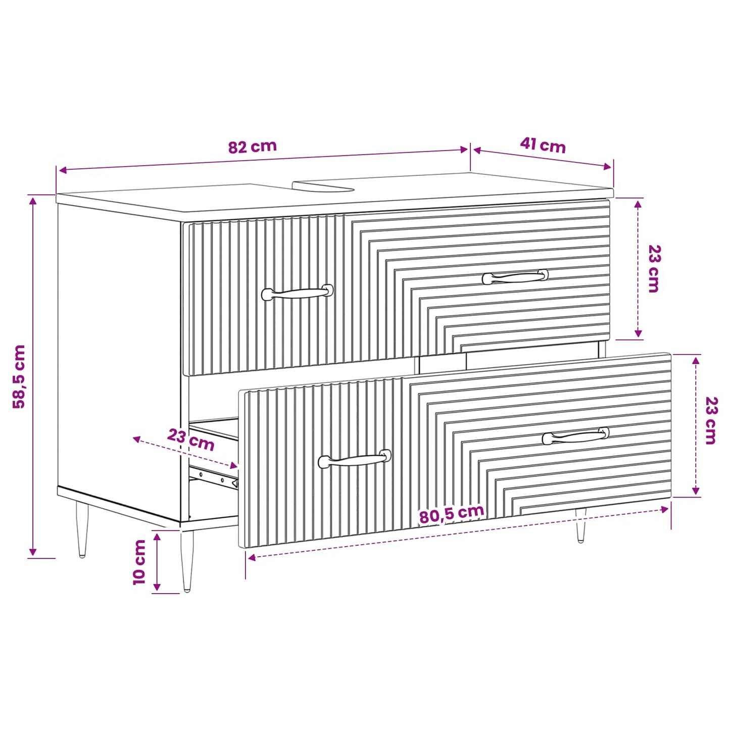 vidaXL Ντουλάπα Νιπτήρα Mπάνιου HAARLEM Sonoma Δρυς 82 x 41 x 58,5 εκ