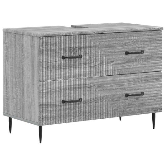 vidaXL Ντουλάπα Νιπτήρα Mπάνιου HAARLEM Γκρι Sonoma 82 x 41 x 58,5 εκ