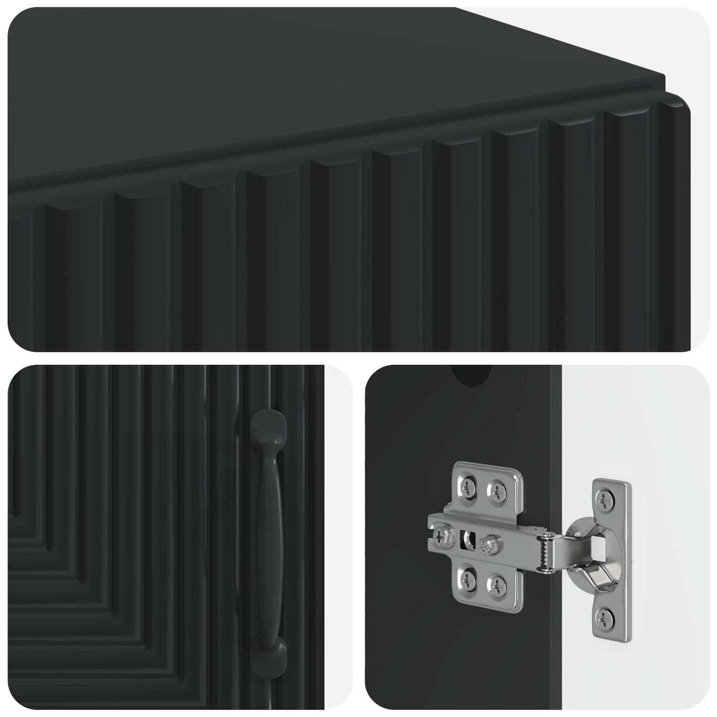 vidaXL Ντουλάπι Αποθήκευσης Μπάνιου HAARLEM Μαύρο 59,5 x 31 x 80 εκ