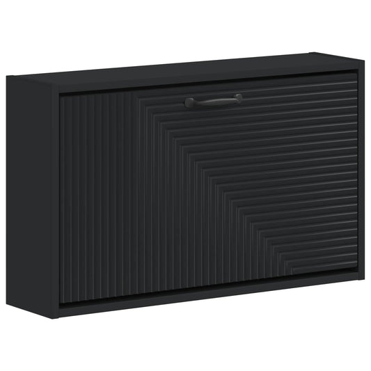 vidaXL Τοίχου Ντουλάπα Παπουτσιών HAARLEM 71 x 17 x 43 εκ Μαύρο