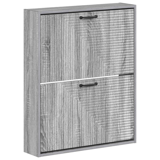 vidaXL Τοίχου Ντουλάπα Παπουτσιών HAARLEM 71 x 17 x 86 εκ. Γκρι Sonoma