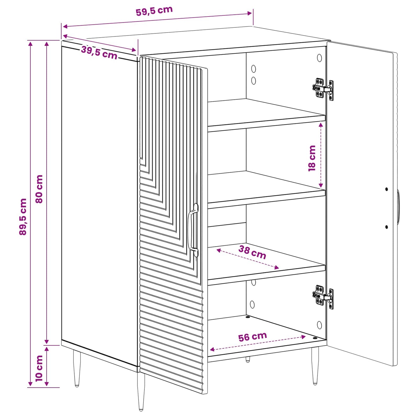vidaXL Ντουλάπα Παπουτσιών HAARLEM 59,5 x 39,5 x 89,5 εκ