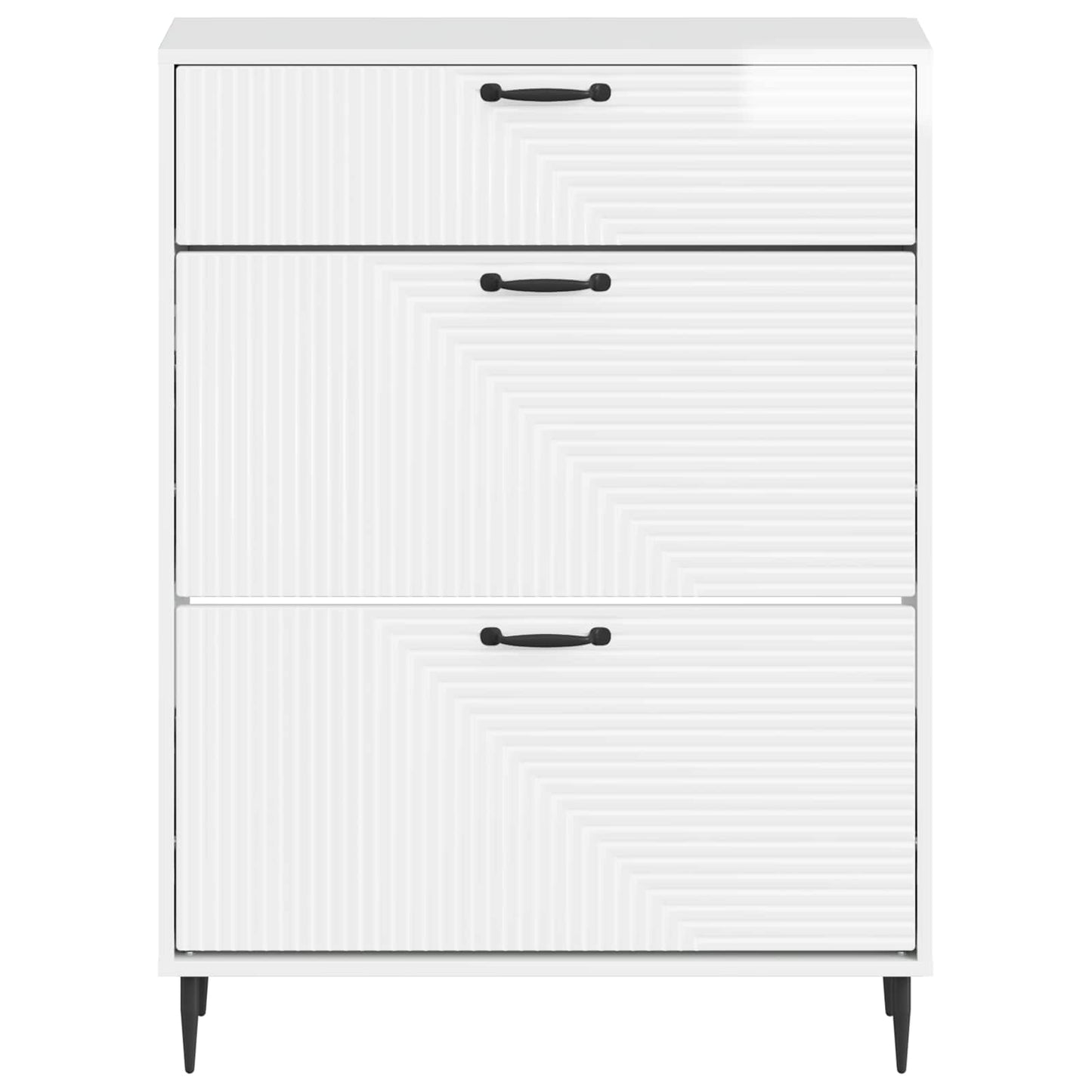 vidaXL Ντουλάπα Παπουτσιών HAARLEM 78 x 24 x 103 εκ. Γυαλιστερό Λευκό