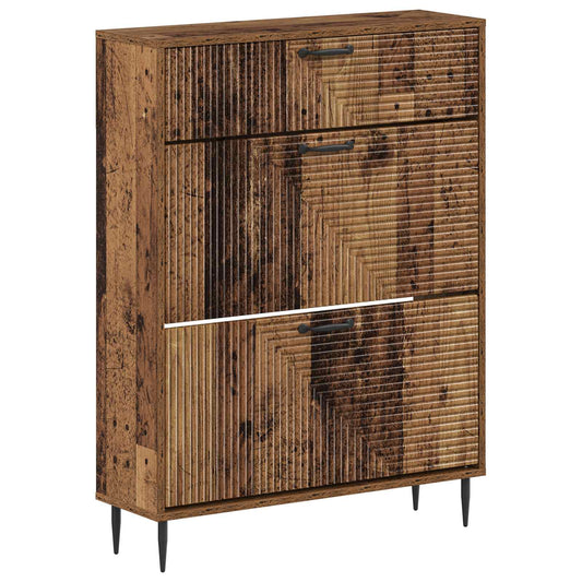 vidaXL Ντουλάπα Παπουτσιών HAARLEM 78 x 24 x 103 εκ. Παλαιωμένο ξύλο