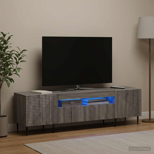 vidaXL Ντουλάπα LED Τηλεόρασης Γκρι Sonoma Επεξεργασμένο Ξύλο