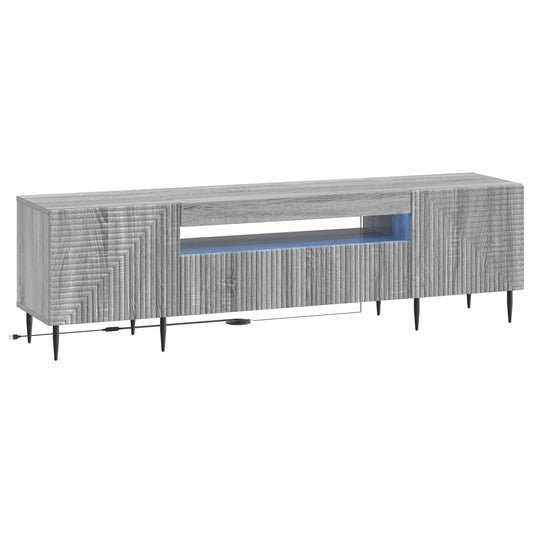 vidaXL Ντουλάπα LED Τηλεόρασης Γκρι Sonoma Επεξεργασμένο Ξύλο