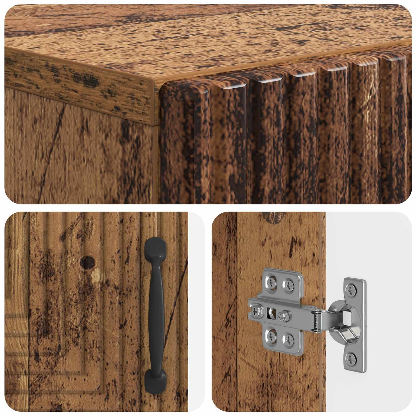 vidaXL Ντουλάπα τουαλέτας HAARLEM Παλαιωμένο ξύλο 66 x 25,5 x 190 εκ.