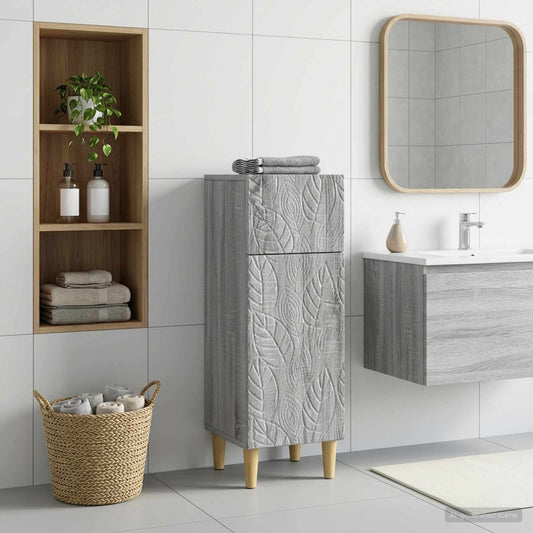 vidaXL Ντουλάπι Αποθήκευσης Μπάνιου DELFT Γκρι Sonoma 30 x 31 x 80 εκ.