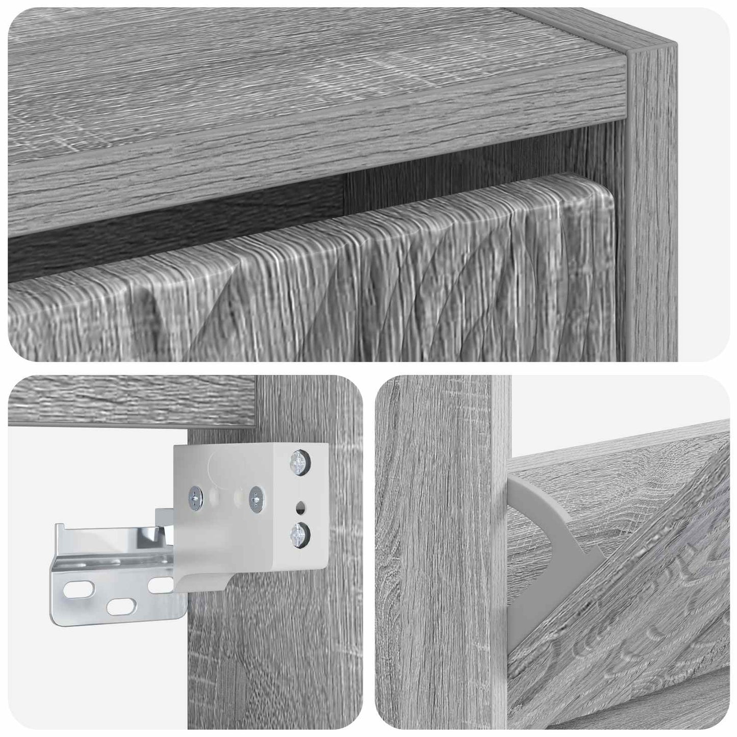 vidaXL Τοίχου Ντουλάπα Παπουτσιών DELFT 71 x 17 x 43 εκ Γκρι Sonoma