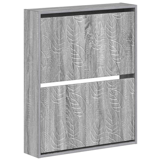 vidaXL Τοίχου Ντουλάπα Παπουτσιών DELFT 71 x 17 x 86 εκ. Γκρι Sonoma