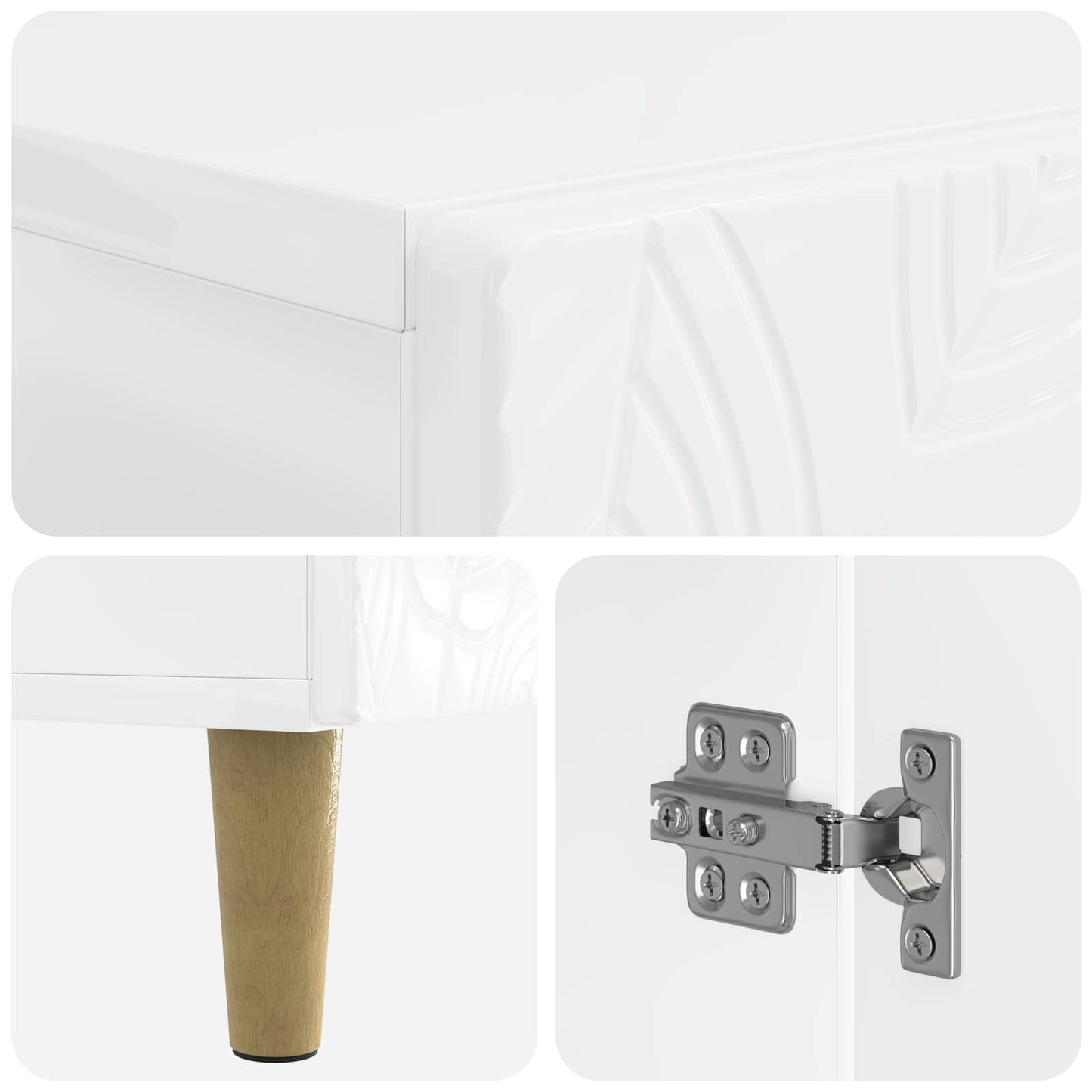 vidaXL Ντουλάπα Παπουτσιών DELFT 59,5 x 39,5 x 90 εκ. Γυαλιστερό Λευκό