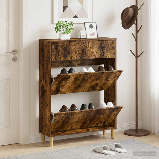 vidaXL Ντουλάπα Παπουτσιών DELFT 78 x 24 x 103 εκ. Επεξεργασμένο Ξύλο