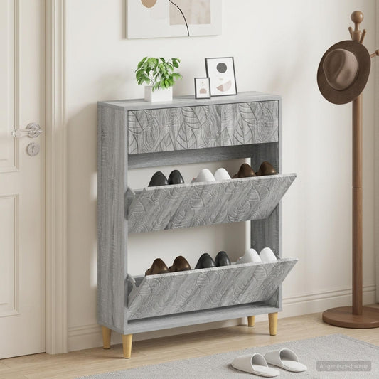 vidaXL Ντουλάπα Παπουτσιών DELFT 78 x 24 x 103 εκ. Επεξεργασμένο Ξύλο