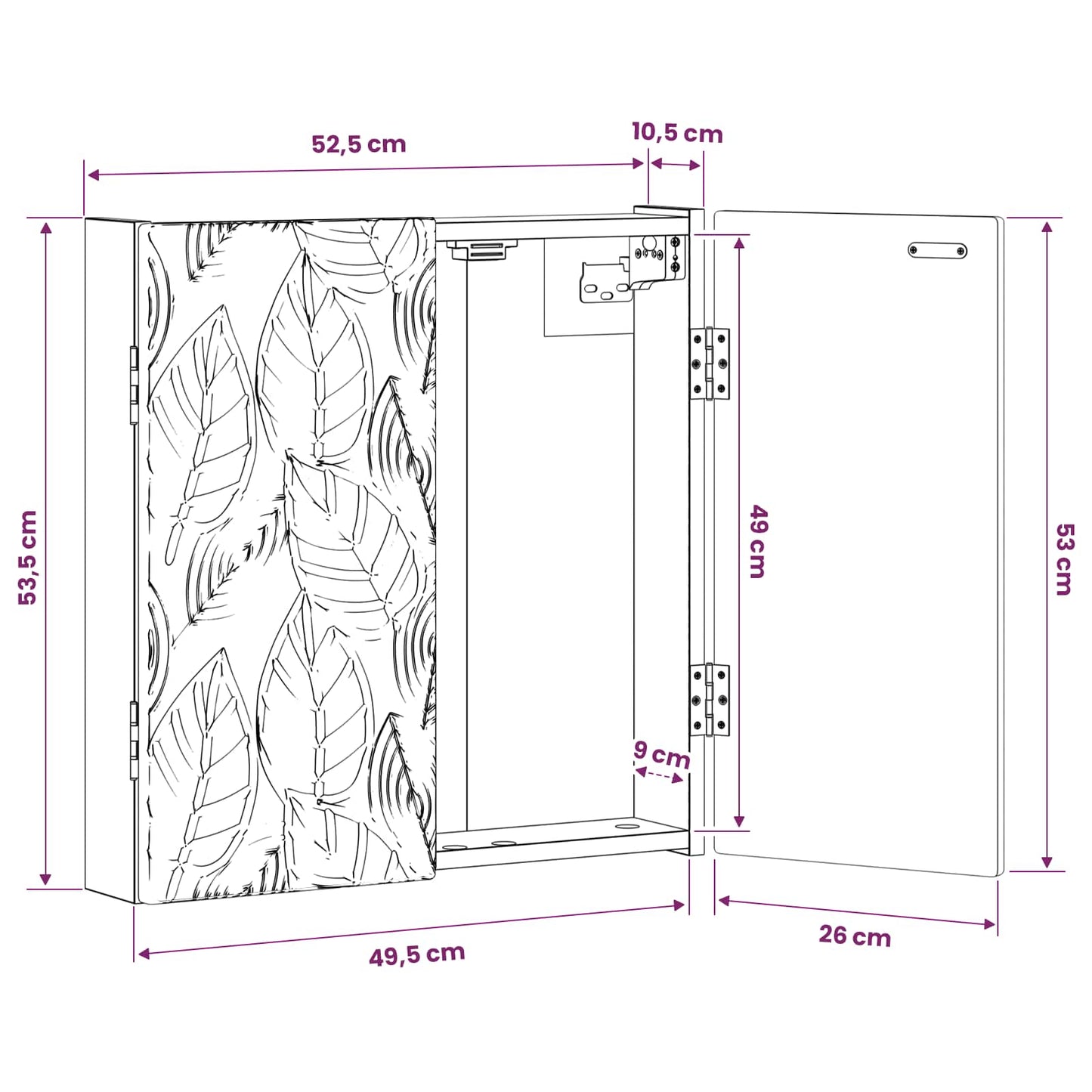 vidaXL Ντουλάπα Πινάκων Βελών DELFT Γκρι Sonoma 52,5 x 10,5 x 53,5 εκ.