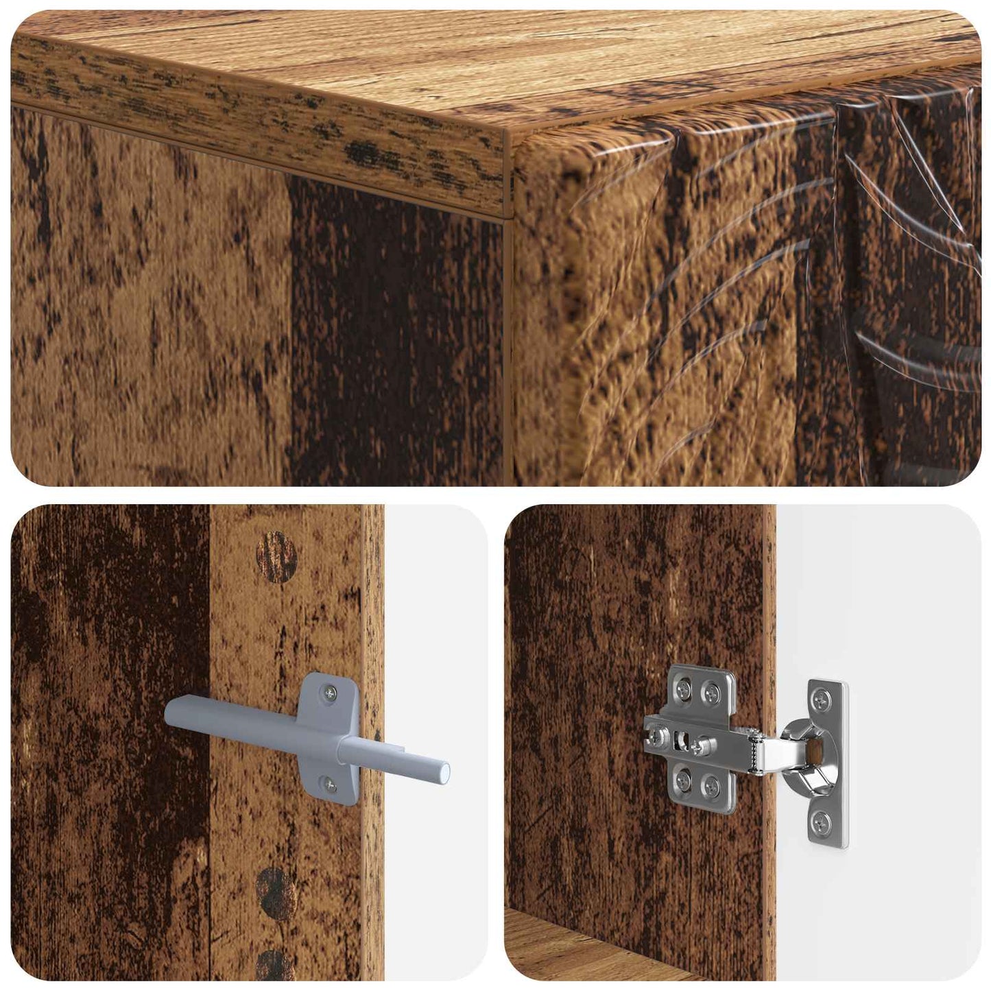 vidaXL Ντουλάπα τουαλέτας DELFT Παλαιωμένο ξύλο 66 x 25,5 x 190 εκ.