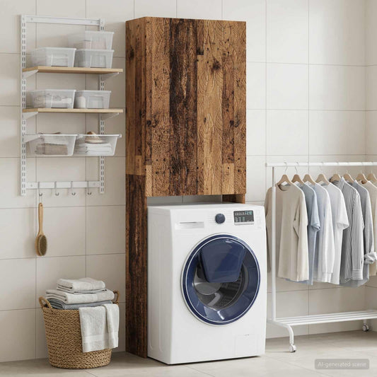 vidaXL Ντουλάπα τουαλέτας DELFT Παλαιωμένο ξύλο 66 x 25,5 x 190 εκ.