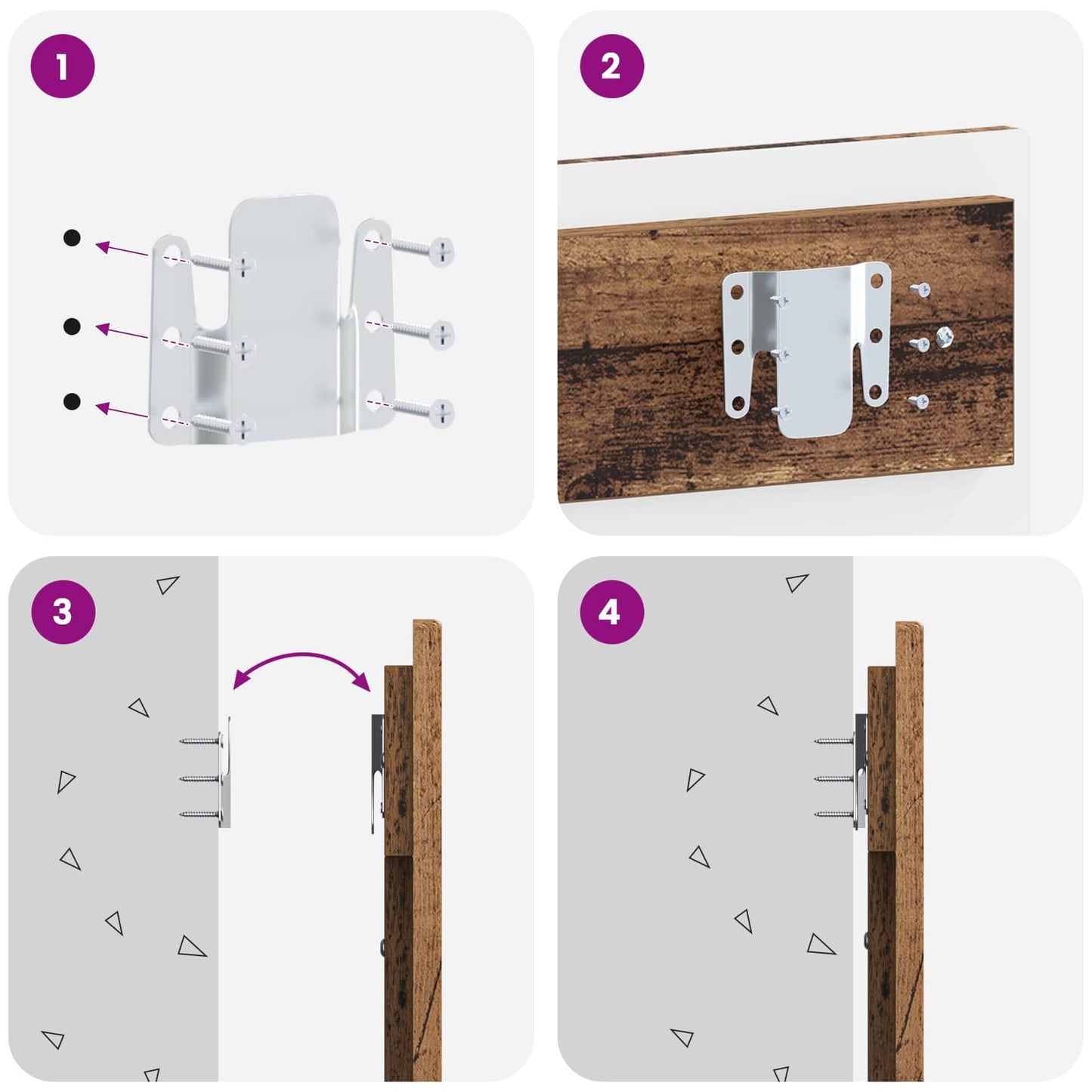 vidaXL Κεφαλάρι Τοίχου DELFT Παλαιωμένο ξύλο Επεξεργασμένο Ξύλο