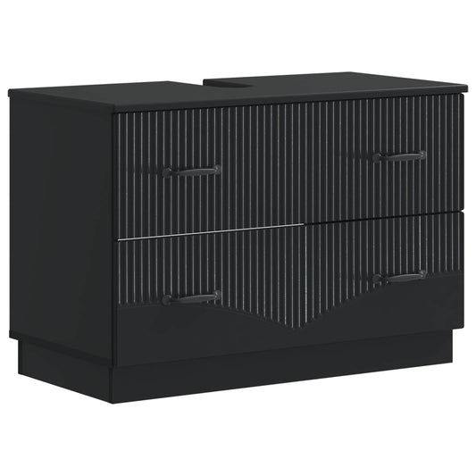 vidaXL Ντουλάπα Νιπτήρα Mπάνιου HOORN Μαύρο 82 x 41 x 56 εκ.