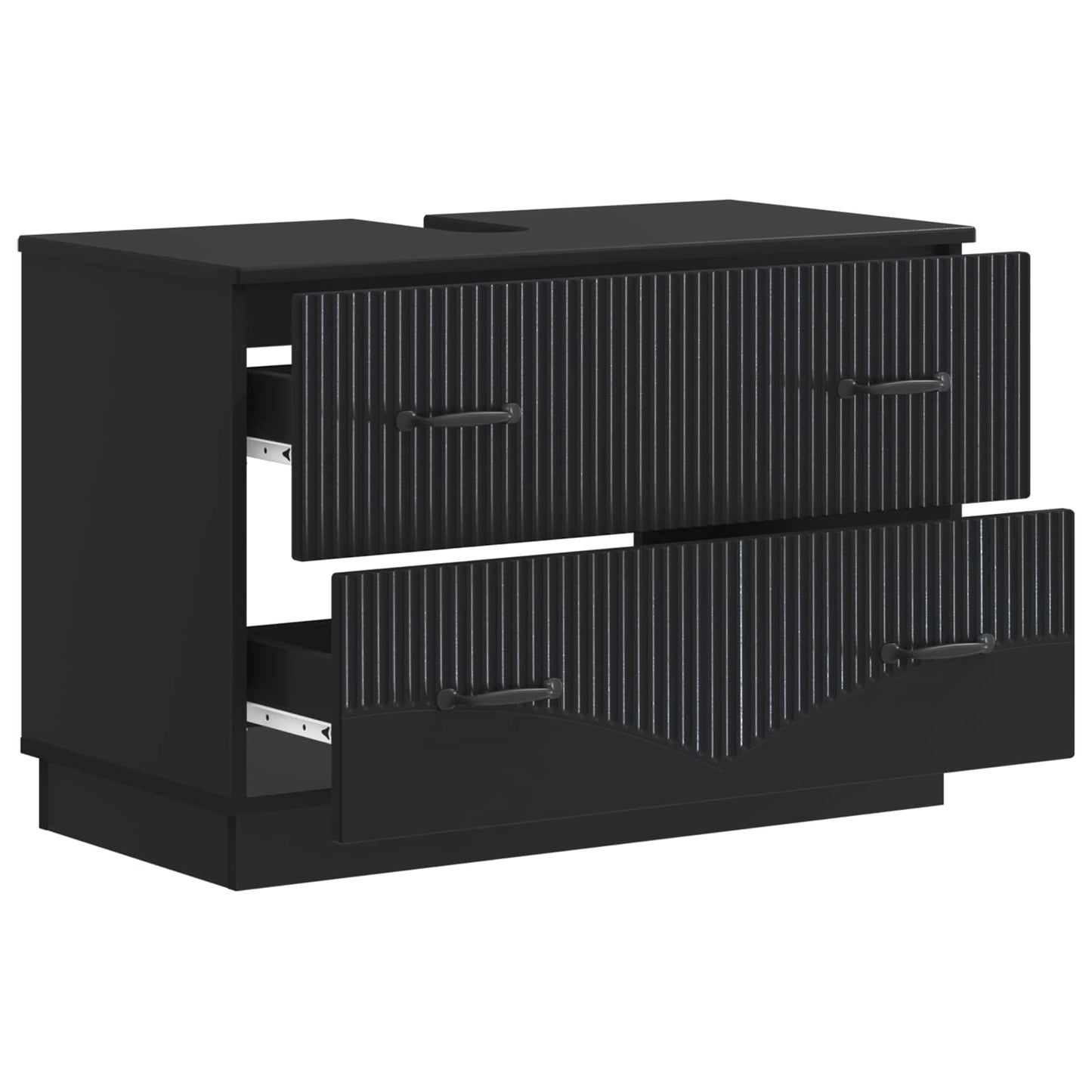 vidaXL Ντουλάπα Νιπτήρα Mπάνιου HOORN Μαύρο 82 x 41 x 56 εκ.