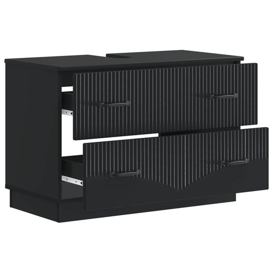 vidaXL Ντουλάπα Νιπτήρα Mπάνιου HOORN Μαύρο 82 x 41 x 56 εκ.