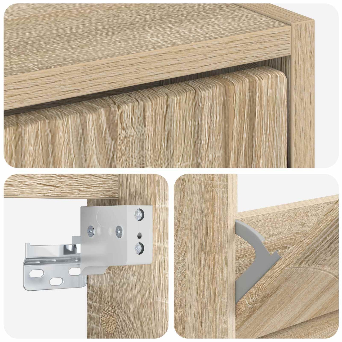 vidaXL Τοίχου Ντουλάπα Παπουτσιών HOORN 71 x 17 x 43 εκ Sonoma Δρυς