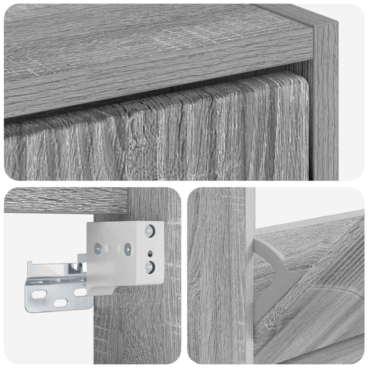 vidaXL Τοίχου Ντουλάπα Παπουτσιών HOORN 71 x 17 x 43 εκ Γκρι Sonoma