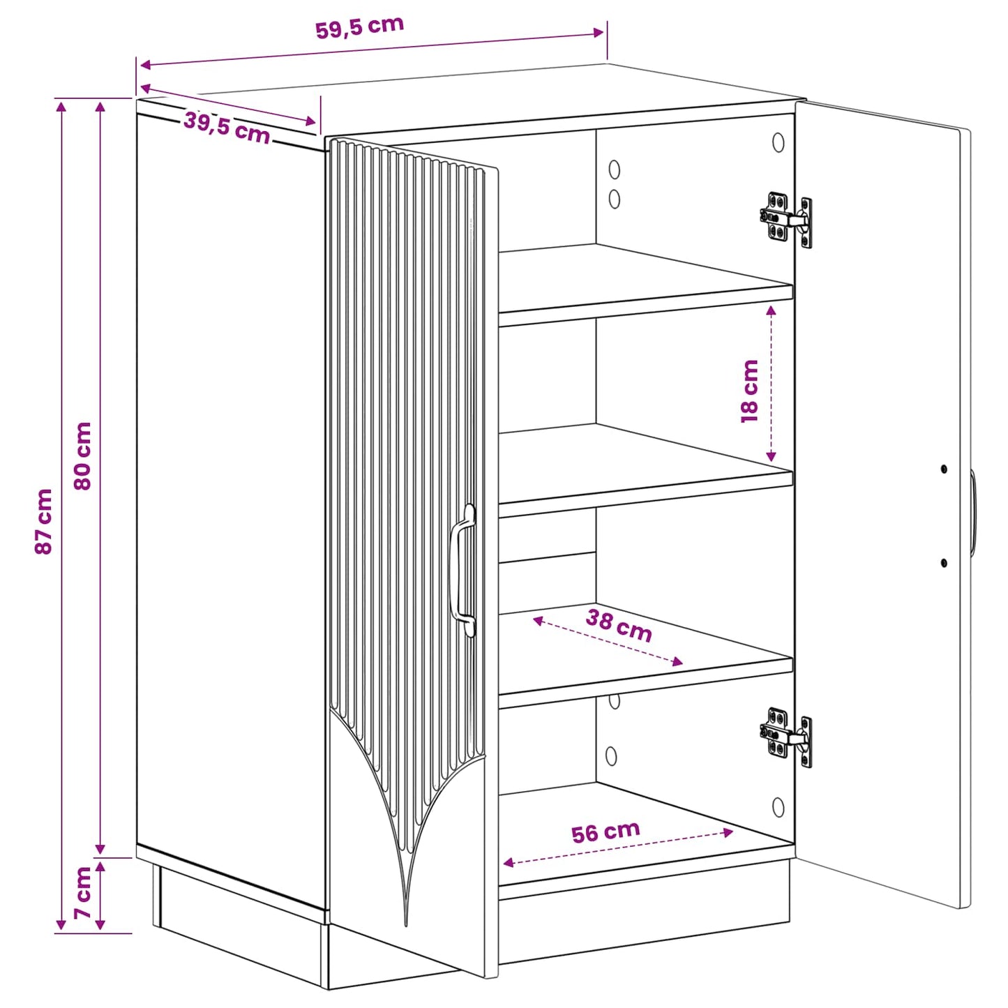 vidaXL Ντουλάπα Παπουτσιών HOORN 59,5 x 39,5 x 87 εκ Γκρι Sonoma