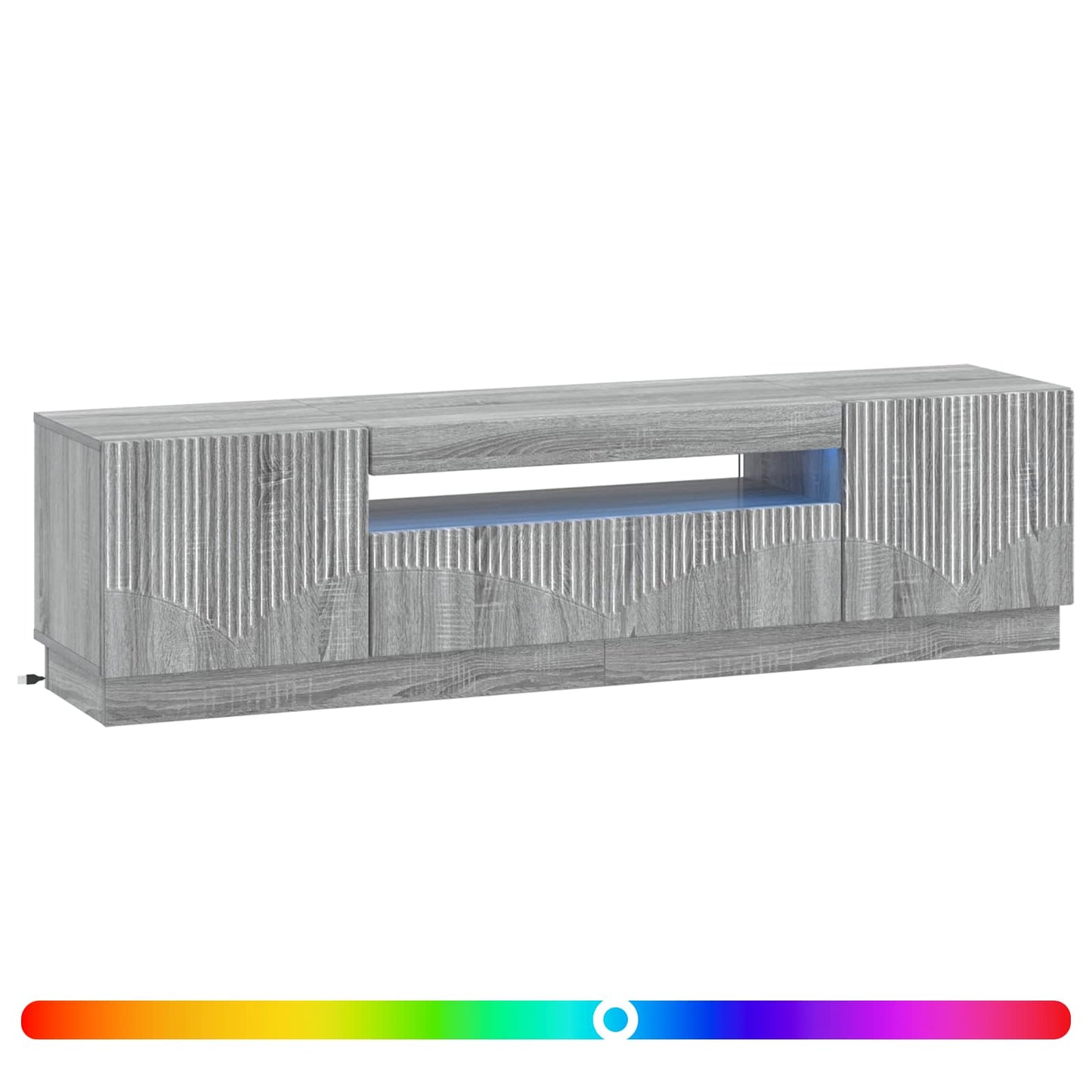 vidaXL Ντουλάπα LED Τηλεόρασης Γκρι Sonoma Επεξεργασμένο Ξύλο