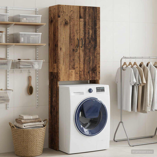vidaXL Ντουλάπα τουαλέτας HOORN Παλαιωμένο ξύλο 66 x 25,5 x 190 εκ.