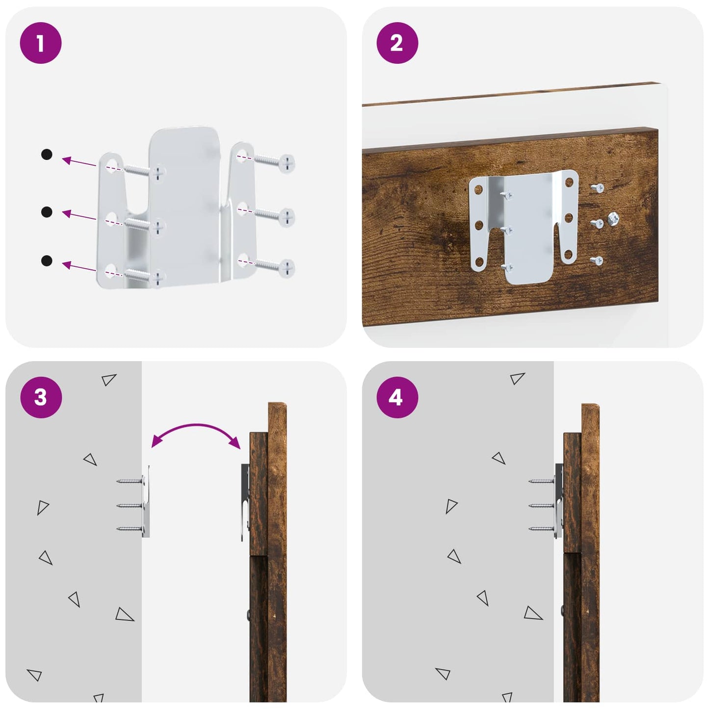 vidaXL Κεφαλάρι Τοίχου HOORN Καπνισμένο Ξύλο Δρυός Επεξεργασμένο Ξύλο
