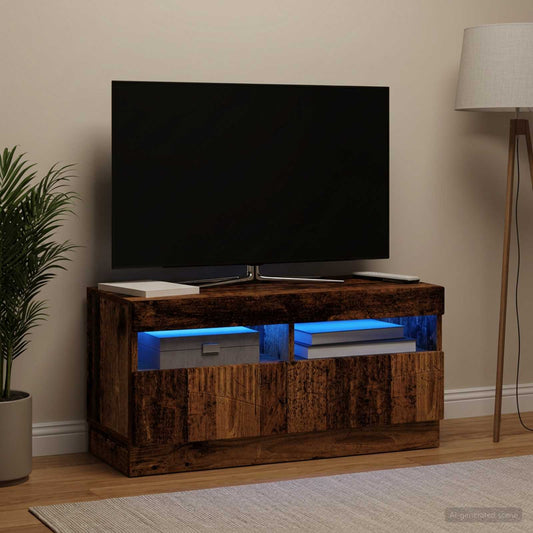 vidaXL Ντουλάπα LED Τηλεόρασης Παλαιωμένο ξύλο Επεξεργασμένο Ξύλο