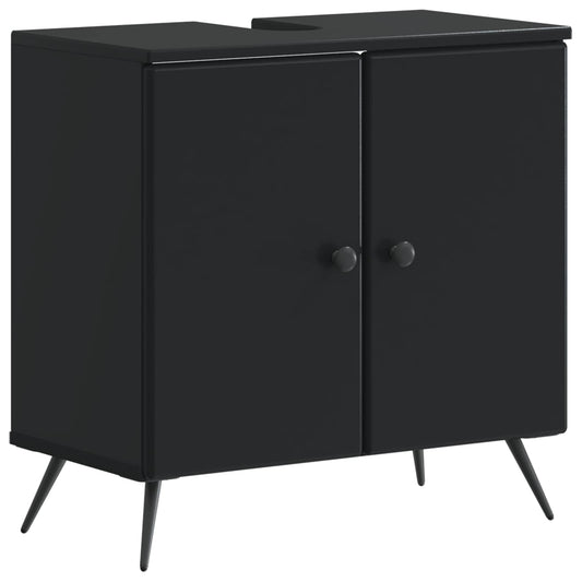 vidaXL Ντουλάπα Νιπτήρα Mπάνιου BREDA Μαύρο 59,5 x 31,5 x 59 εκ.