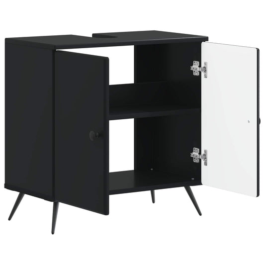 vidaXL Ντουλάπα Νιπτήρα Mπάνιου BREDA Μαύρο 59,5 x 31,5 x 59 εκ.