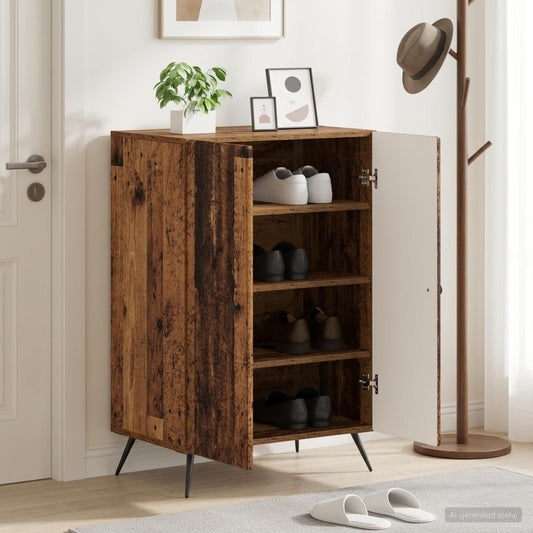 vidaXL Ντουλάπα Παπουτσιών BREDA 59,5 x 39,5 x 90 εκ. Παλαιωμένο ξύλο