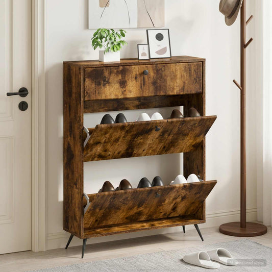 vidaXL Ντουλάπα Παπουτσιών BREDA 78 x 24 x 103 εκ. Επεξεργασμένο Ξύλο