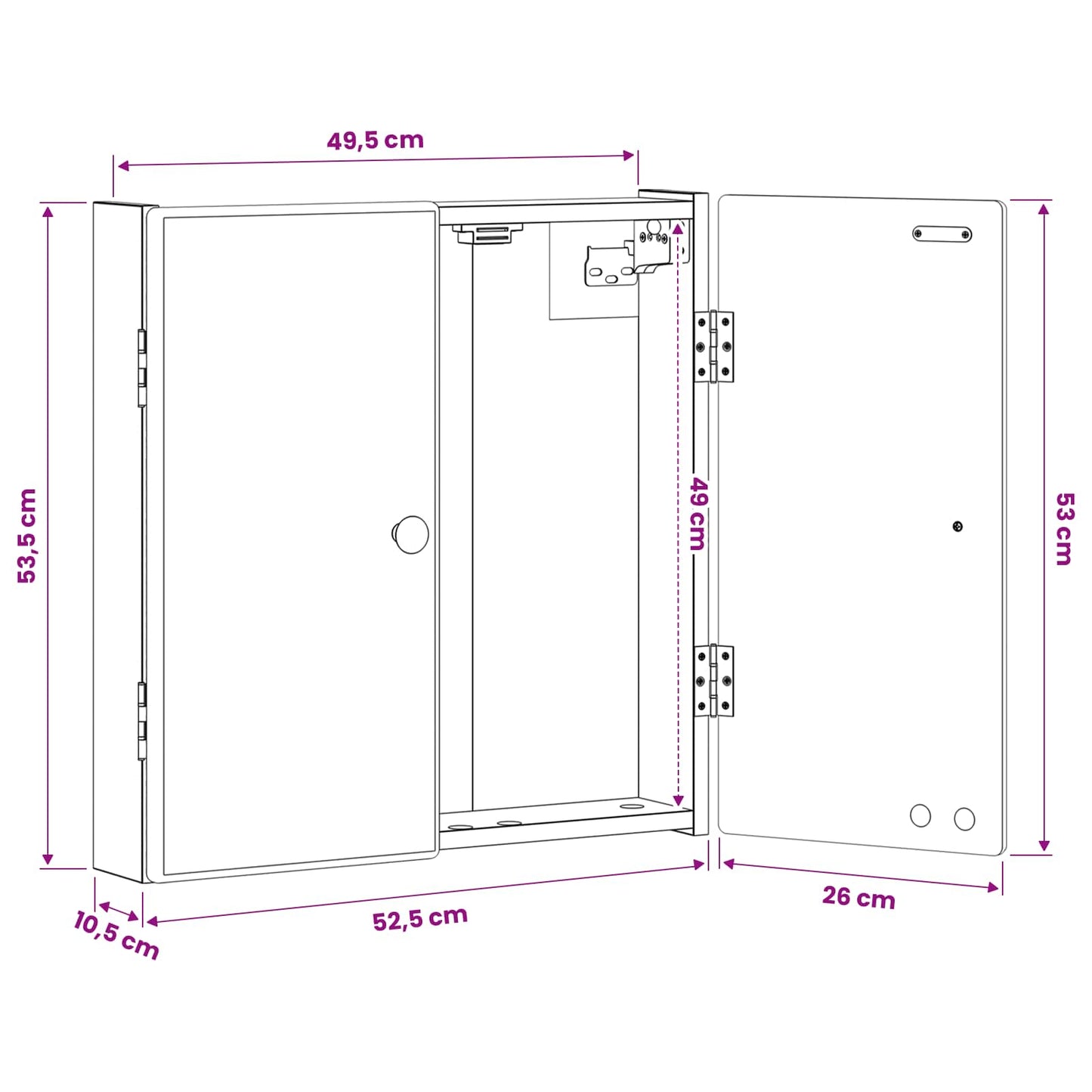 vidaXL Ντουλάπα Πινάκων Βελών BREDA Γκρι Sonoma 52,5 x 10,5 x 53,5 εκ.