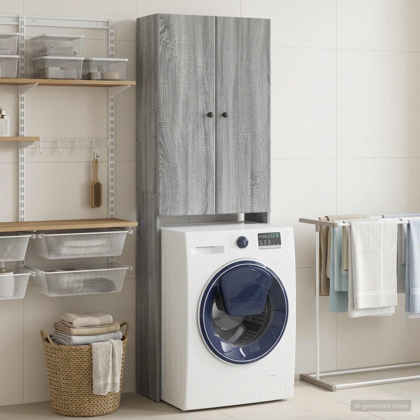 vidaXL Ντουλάπα τουαλέτας BREDA Γκρι Sonoma 66 x 25,5 x 190 εκ.