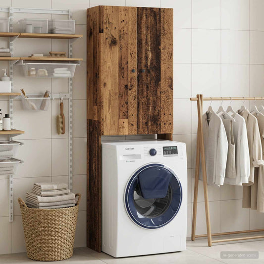 vidaXL Ντουλάπα τουαλέτας BREDA Παλαιωμένο ξύλο 66 x 25,5 x 190 εκ.