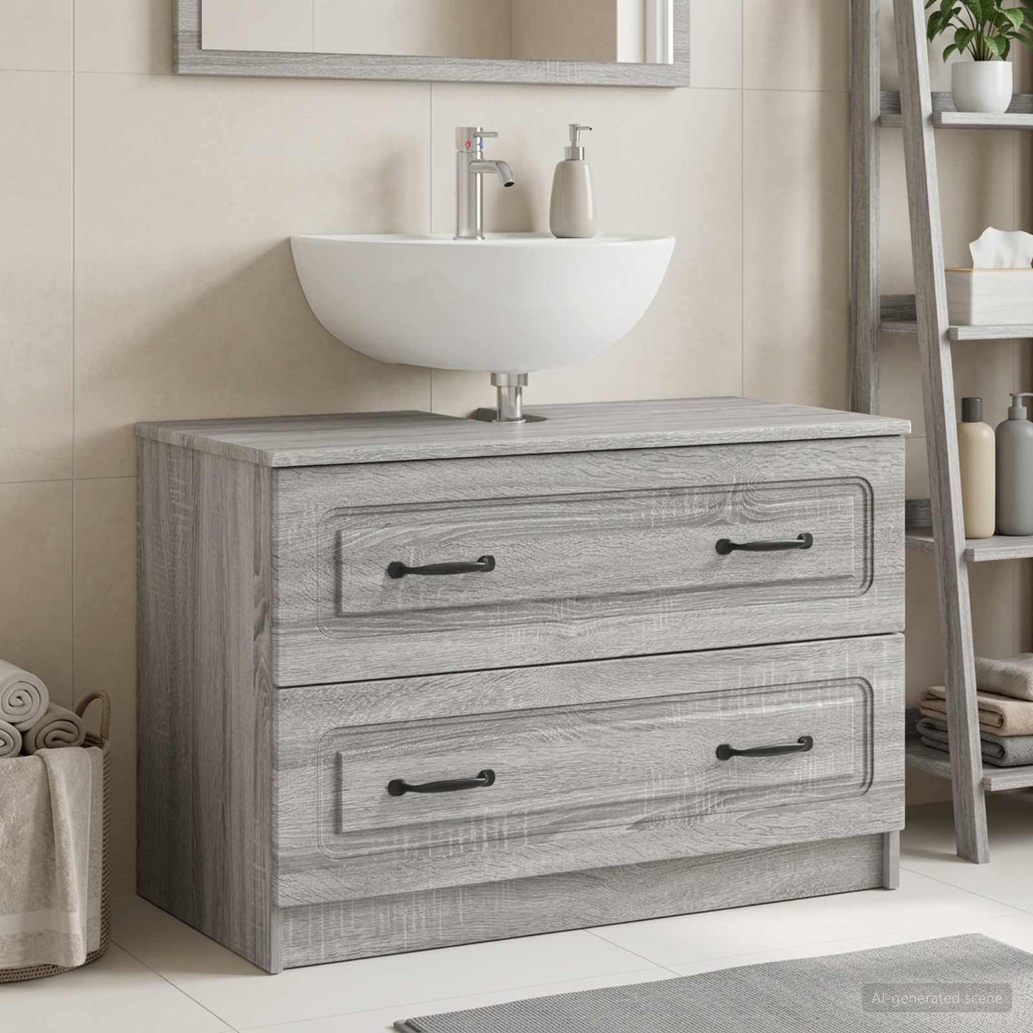 vidaXL Ντουλάπα Νιπτήρα Mπάνιου UTRECHT Γκρι Sonoma 82 x 41 x 56 εκ.