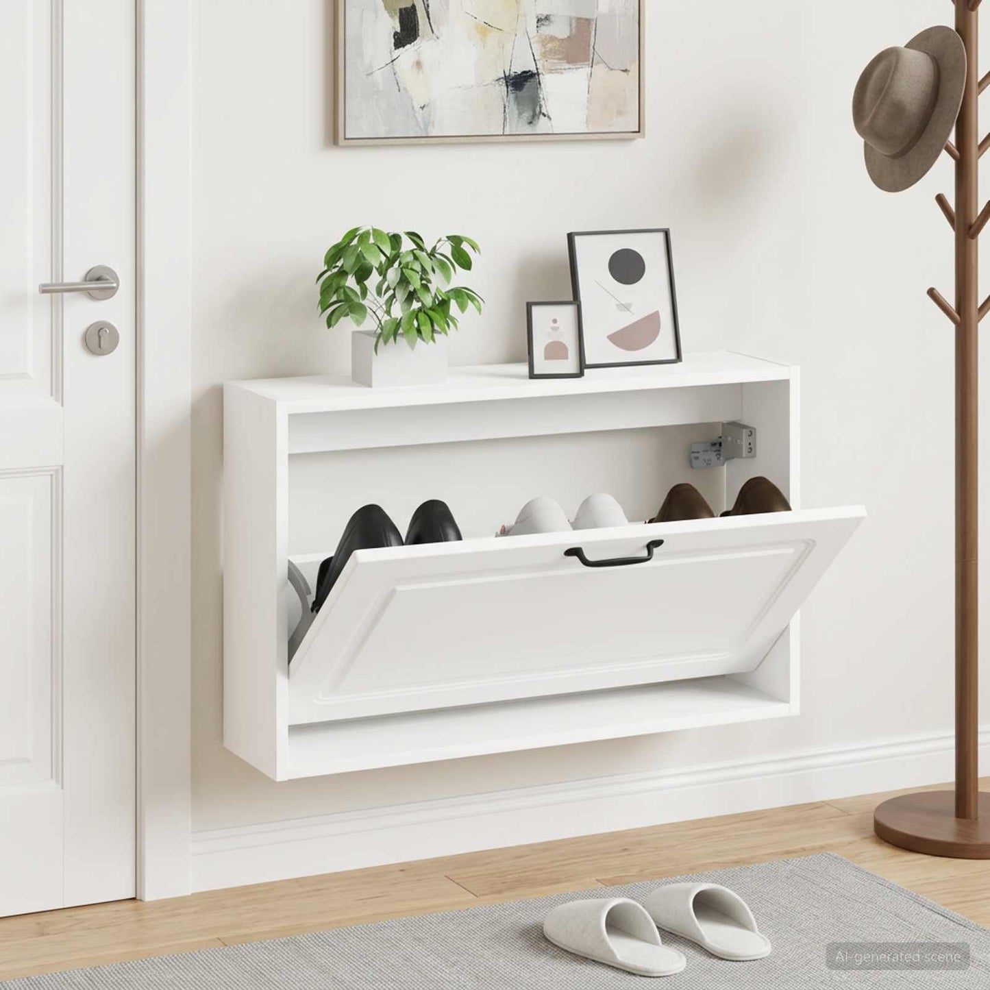 vidaXL Τοίχου Ντουλάπα Παπουτσιών UTRECHT 71 x 17 x 43 εκ Λευκό