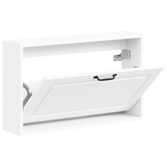vidaXL Τοίχου Ντουλάπα Παπουτσιών UTRECHT 71 x 17 x 43 εκ Λευκό