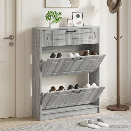 vidaXL Ντουλάπα Παπουτσιών UTRECHT 78 x 24 x 100 εκ. Γκρι Sonoma